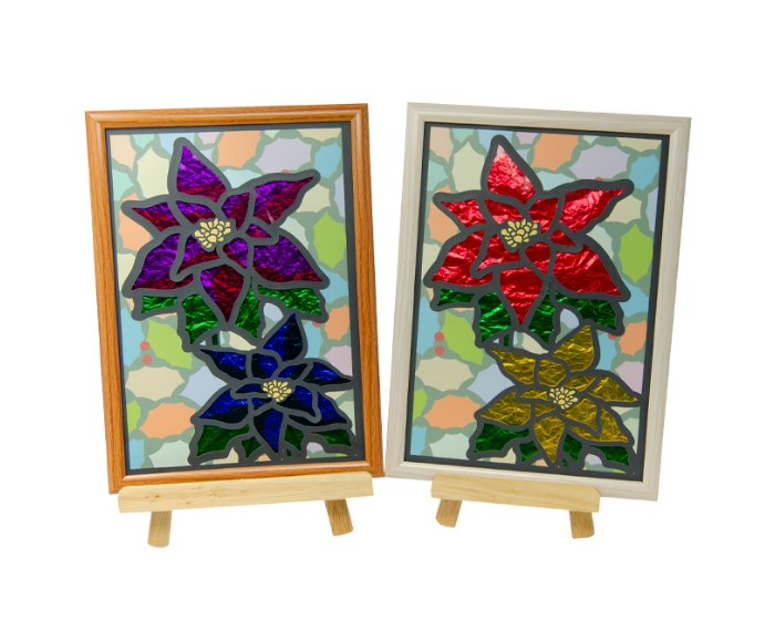 ステンドグラス　ポインセチア