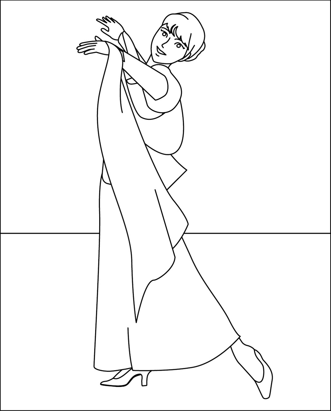 高齢者レク素材 社交ダンス｜定番塗り絵｜介護レク広場～レク素材や