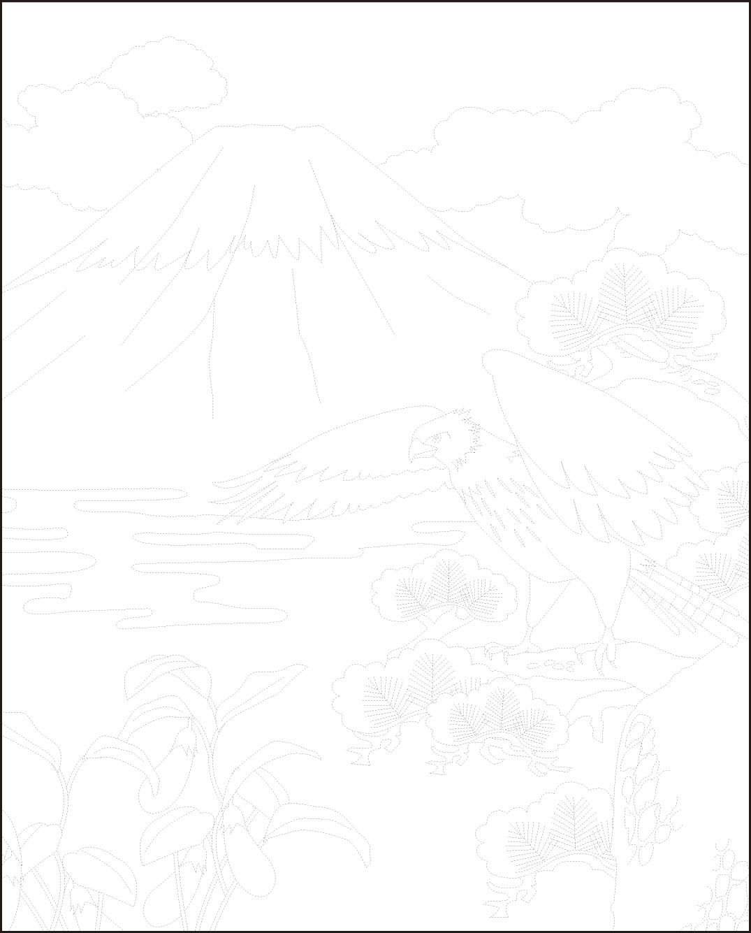 高齢者レク素材 一富士二鷹三茄子 定番塗り絵 介護レク広場 レク素材やレクネタ 企画書 の無料ダウンロード