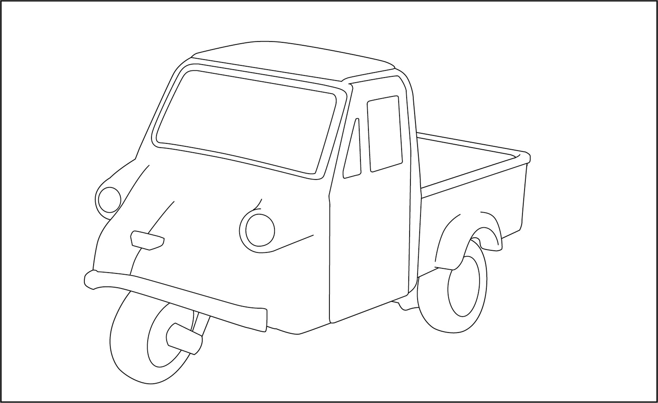 高齢者レク素材 昭和の車｜定番塗り絵｜介護レク広場～レク素材や