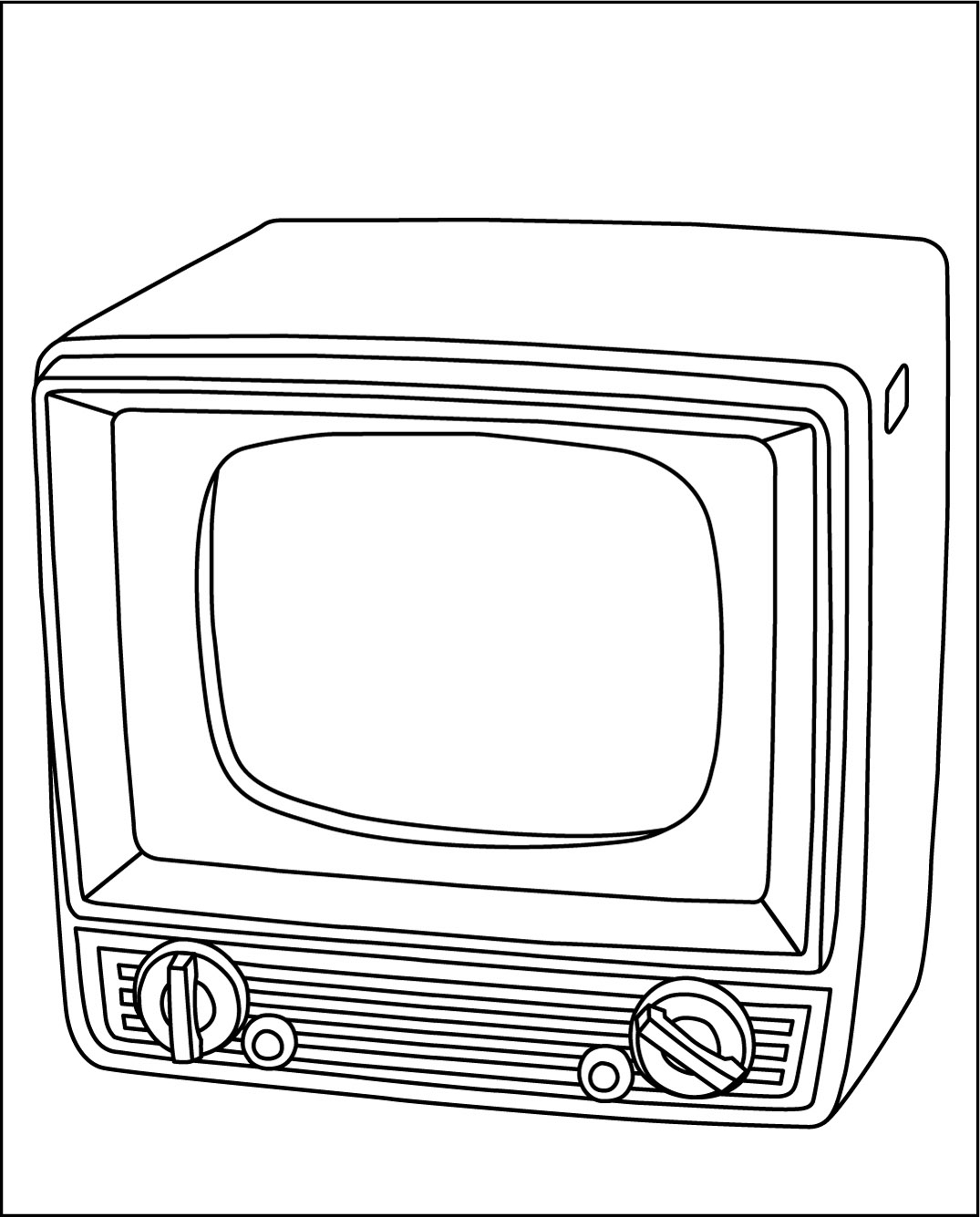 高齢者レク素材 白黒テレビ 昭和32年 モノクロ イラスト 介護レク広場 レク素材やレクネタ 企画書 の無料ダウンロード