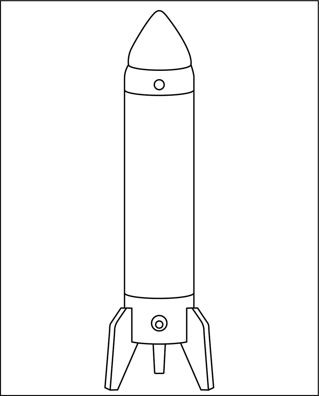 高齢者レク素材 ロケット型ランプ モノクロ イラスト 介護レク広場 レク素材やレクネタ 企画書 の無料ダウンロード