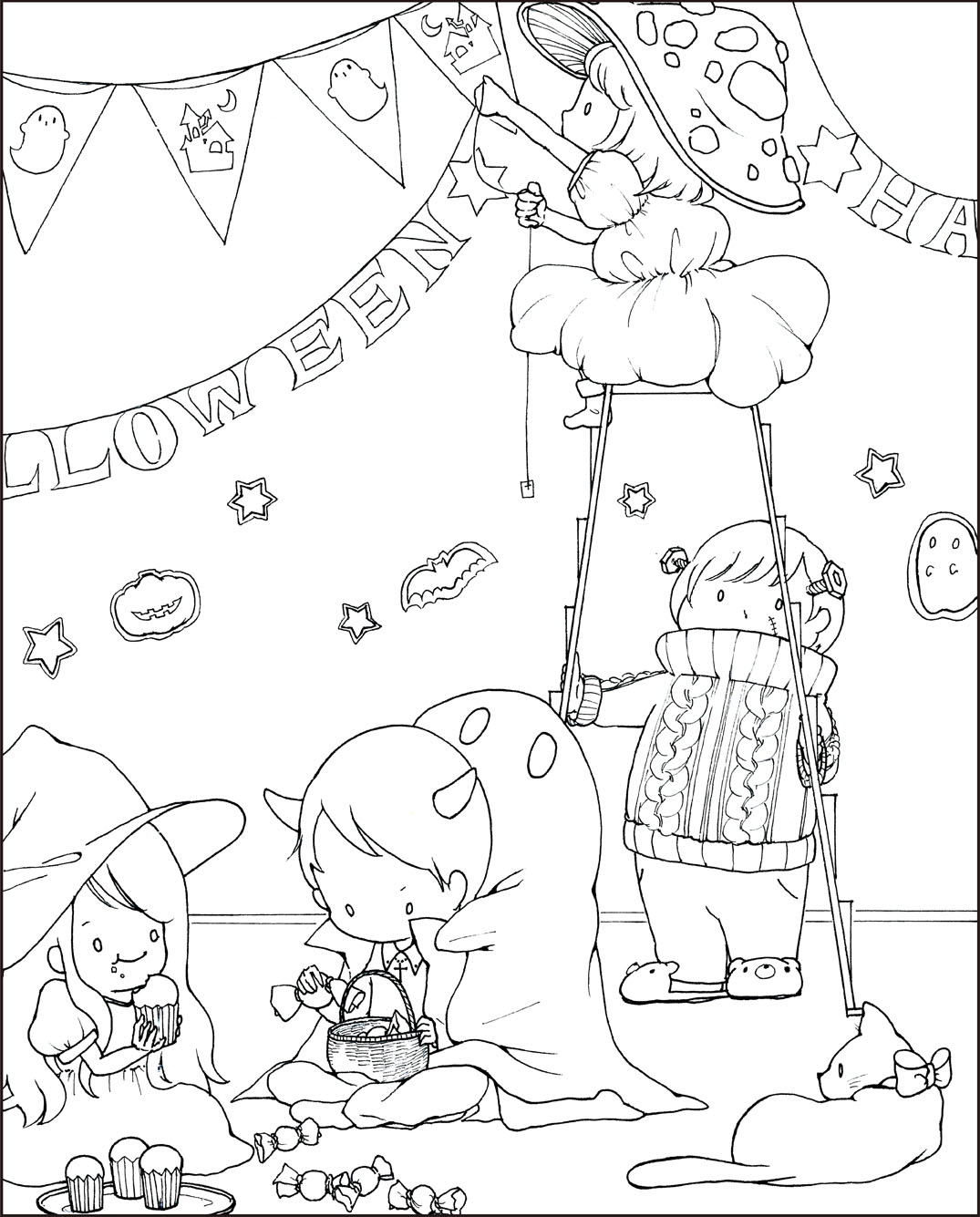 レク素材 秋の塗り絵/ 仲松日菜子|介護レク広場~レク素材やレクネタ(企画書)の無料ダウンロード