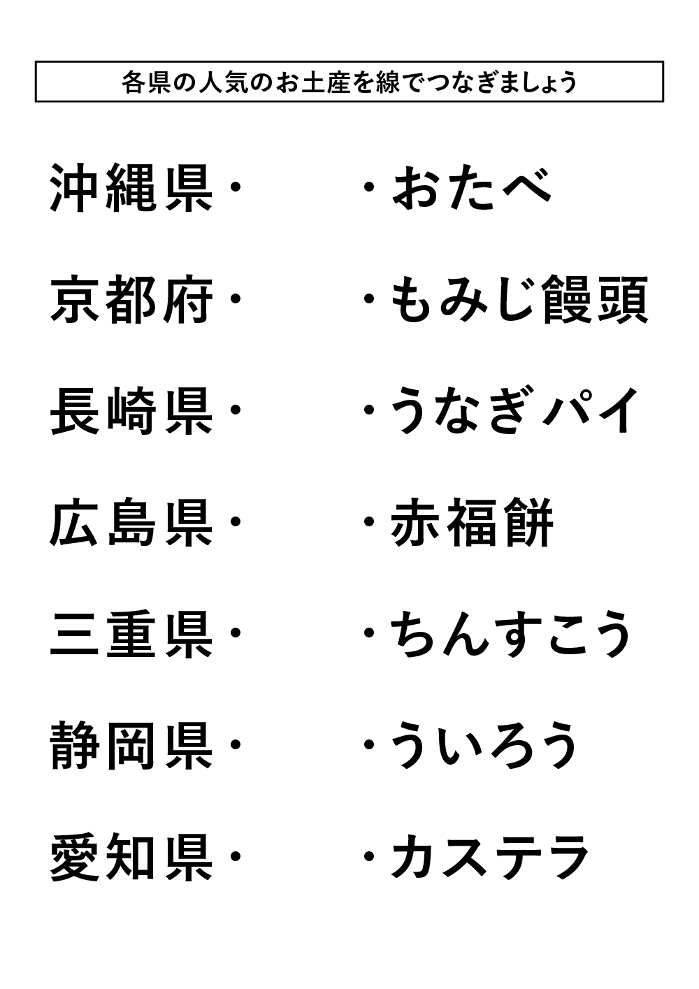 レク素材 都道府県お土産クイズ 介護レク広場 レク素材やレクネタ 企画書 の無料ダウンロード