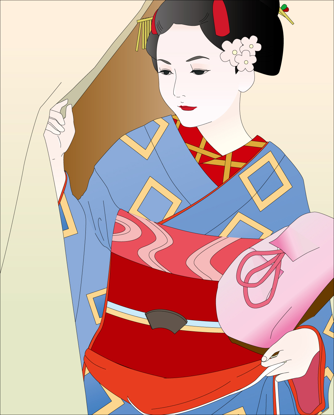 高齢者レク素材 舞妓｜定番塗り絵｜介護レク広場～レク素材やレクネタ