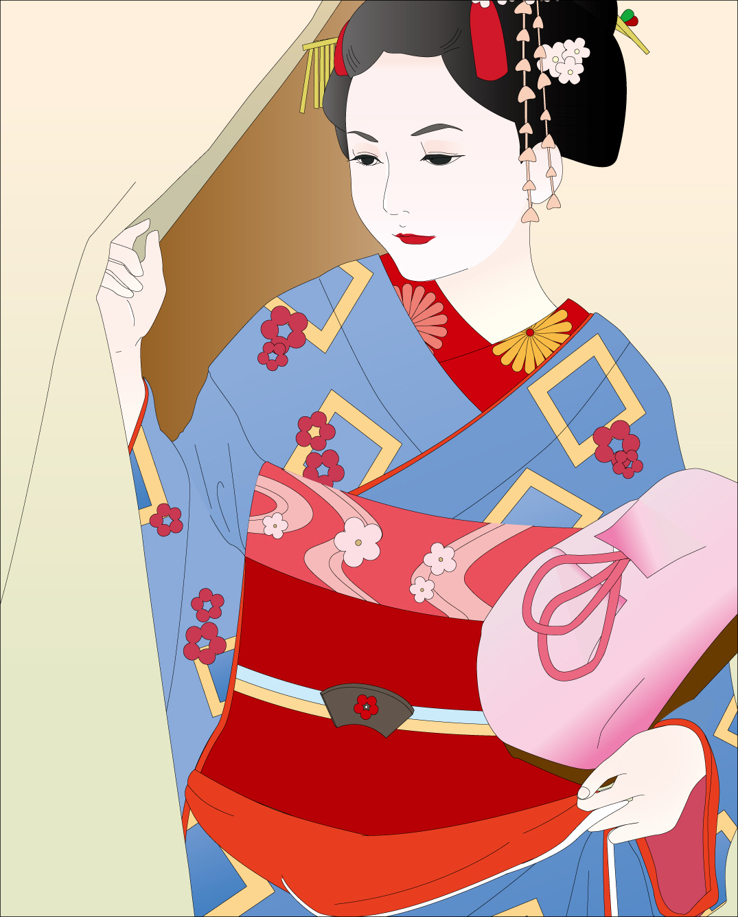 高齢者レク素材 舞妓｜定番塗り絵｜介護レク広場～レク素材やレクネタ