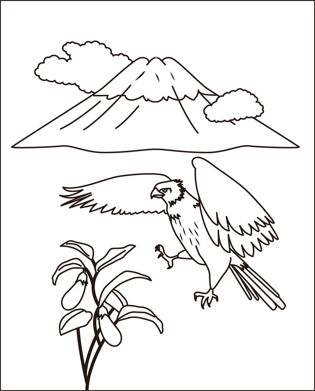 高齢者レク素材 一富士二鷹三茄子 定番塗り絵 介護レク広場 レク素材やレクネタ 企画書 の無料ダウンロード