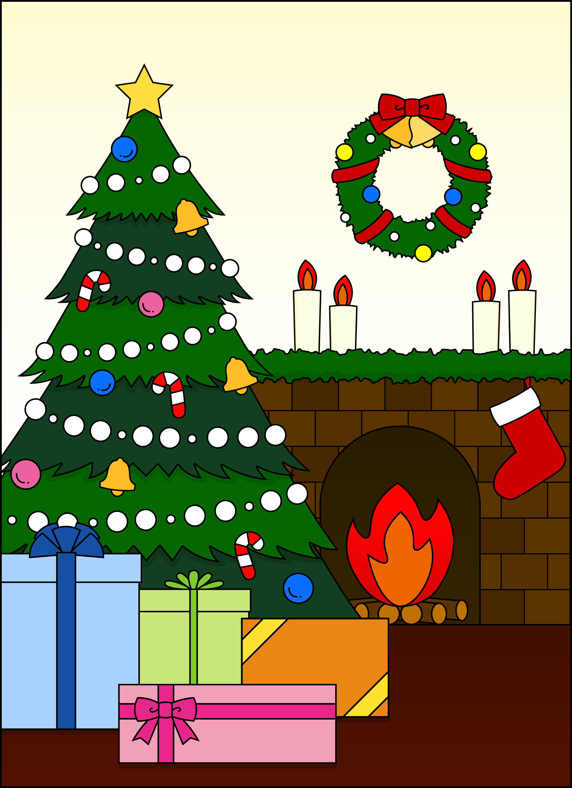 高齢者レク素材 クリスマスツリー｜定番塗り絵｜介護レク広場～レク 